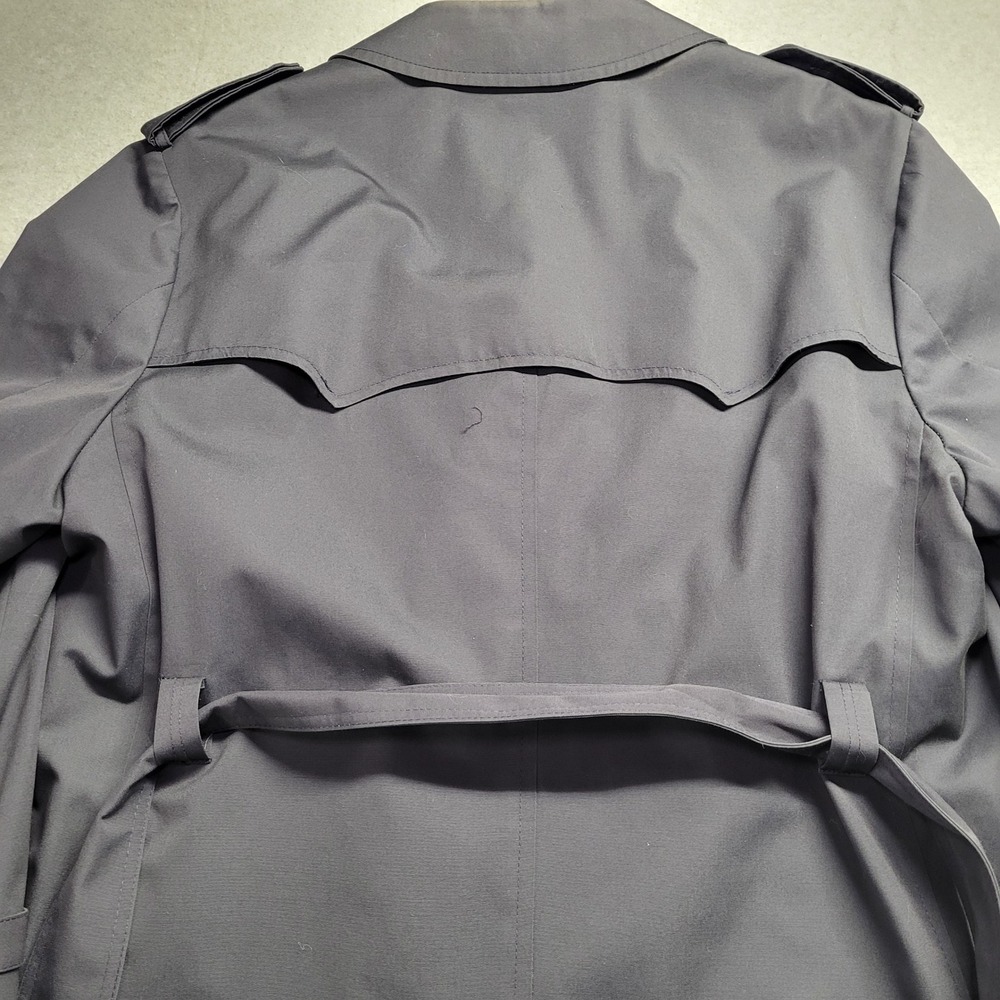 Christian Dior Monsieur Mens 42S Navy Blue Double Breasted Belted Trench Coat - Picture 16 of 16